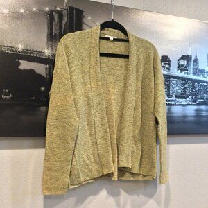 Eileen Fisher Simple Organic Cotton Olive Cardigan Sweater Size S/P